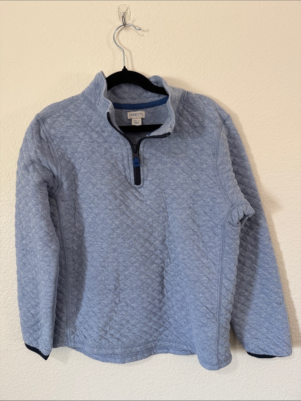 Crewcuts by J. Crew. Light Blue Quilted Quarter-Zip Pullover